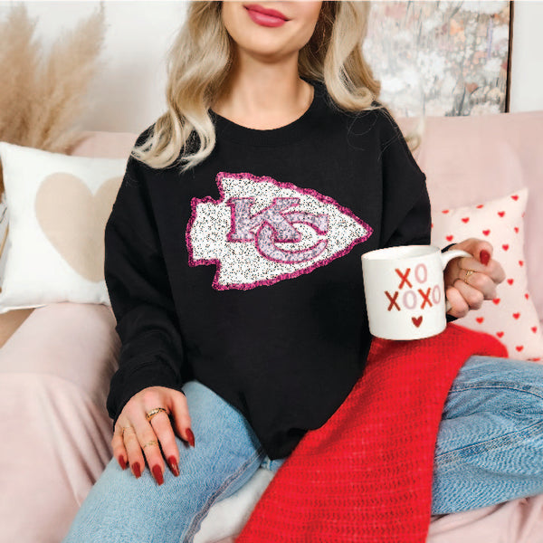Chiefs Pink Glitter Sweater