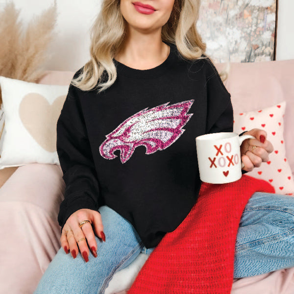 Eagles Pink Glitter Sweater