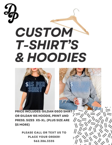 CUSTOM APPAREL ARE NOW AVAILABLE