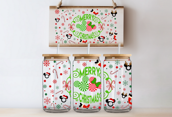Merry Christmas Mouse ears Libby Cup Wrap