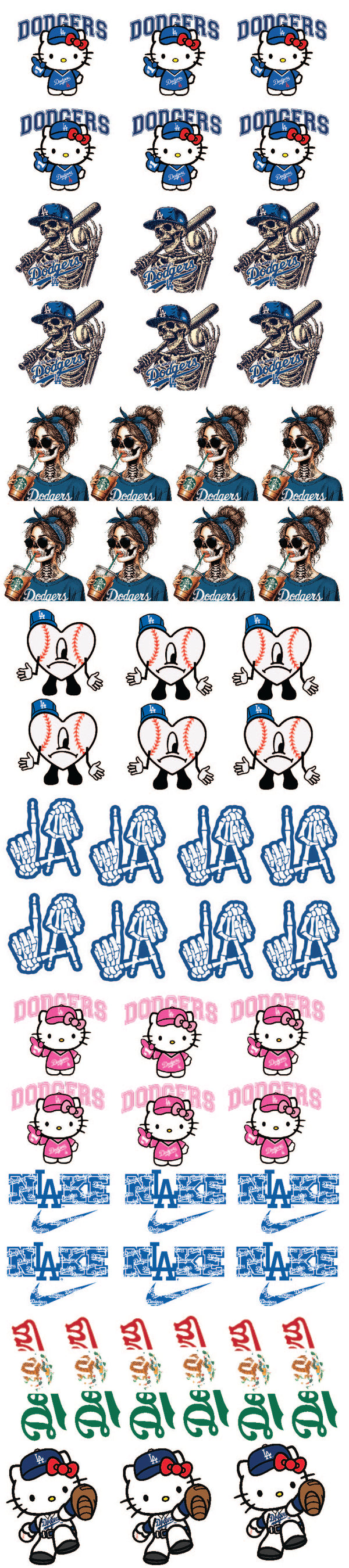 LA Dodgers UVDTF Gangsheet