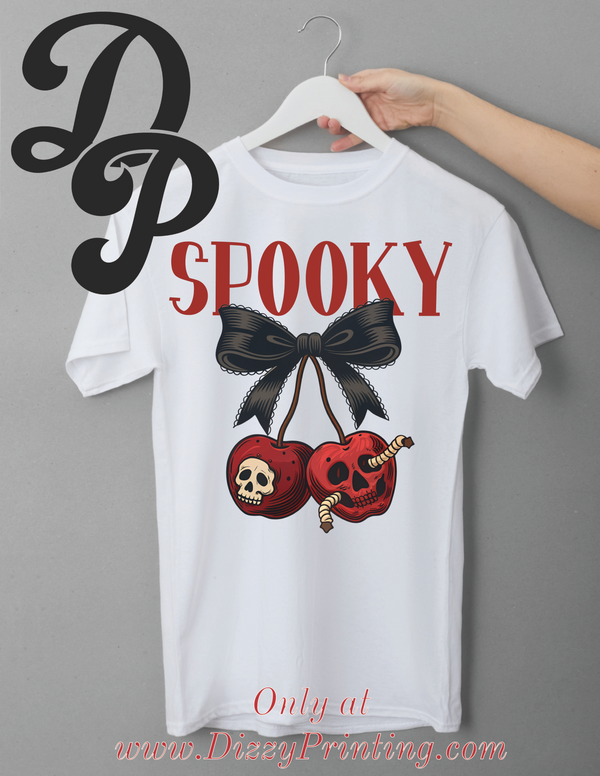 Spooky Skull Cherry Bow