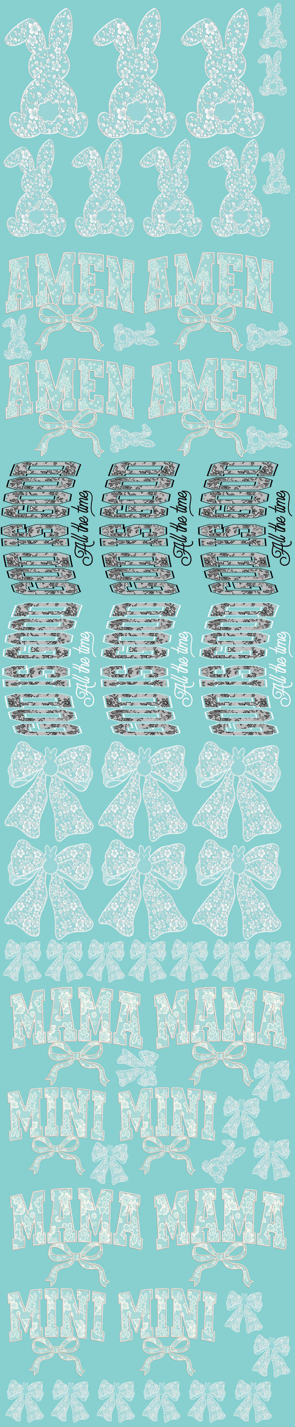 LACE Easter Premade Gang Sheet ( NO BLUE BACKGROUND)